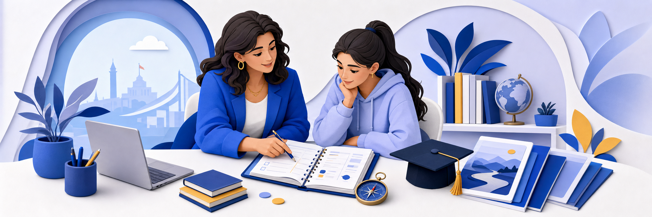 Seray Abla ile eğitim ve kariyer planlaması yapan bir öğrenci